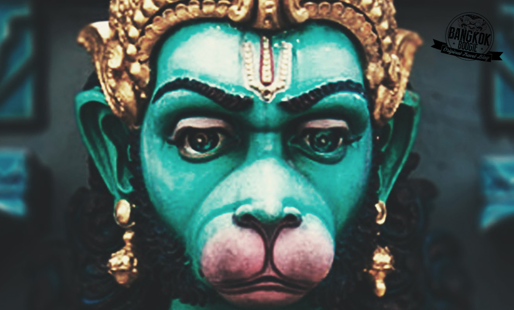 Hanuman statue bleu ramakien