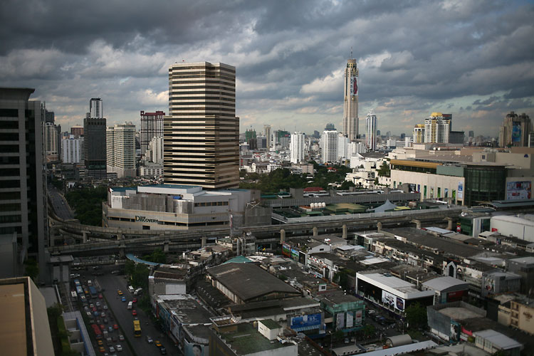le quartier des centres commerciaux de Bangkok